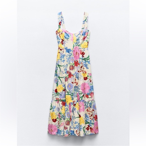 Zara Dresses & Skirts - Zara floral print multi-colored dress